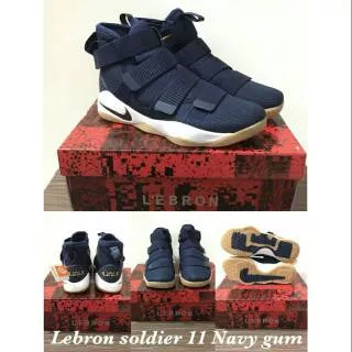 Nike Lebron Soldier 11 Navy Gum Sneakers Quality