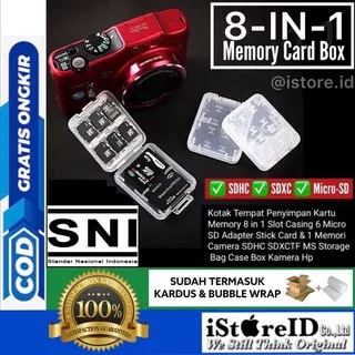 Storage Box Memory Card Camera SDHC SDXC Micro SD CF Stick Pro Duo Kotak Penyimpanan Transparan Kartu Kamera HP Laptop Android Sandisk Lexar Samsung Transcend Toshiba Sony Tough Crystal Clear COD Termurah