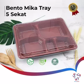 BENTO MIKA TRAY 5 SEKAT / MIKA BENTO PERBEKALAN / BENTO LUNCH BOX