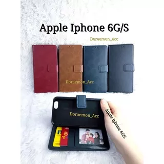 LEATHER FLIP COVER IPHONE 6G/S 4.7 - WALLET CASE KULIT - CASING