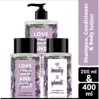 Love Beauty & Planet Argan Oil & Lavender Shampo Conditioner Body Lotion 400ml & 200ml