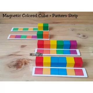 littlenan.edustore - BUSY POUCH E: MAGNETIC COLORED CUBES + PATTERN STRIP