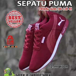 >>Restock!!<< Sepatu Puma Wanita Import. Sepatu Sneakers. Sepatu Puma. Sneakers Shoe - Abu Hitam, 36