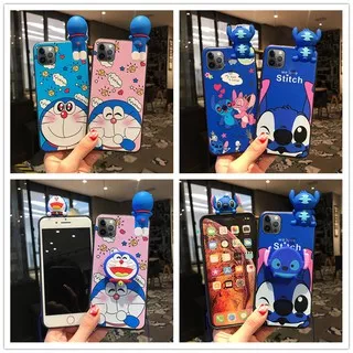 Casing VIVO Y21 Y21S Y33S Y20 Y20S Y12 Y12S Y12i Y15 Y17 Y51 Y50 Y30 Y30i Y1S Y91C Y91 Y93 Y95 S1 V21 V20 V15 Pro 4G 5G 3D Cartoon Cute Doraemon and Stitch Soft Case Cover+Doll