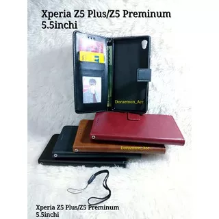 Leather Case Flip Cover Kulit Sony Xperia Z5 Plus Z5+ / Z5 Preminum SO-03H E6853 Sarung Dompet