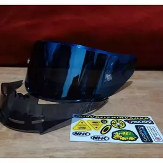 Flat visor NHK gp1000 + spoiler + post tear off husus / NHK GP 1000 R75 kaca helm NHK gp1000+spoiler