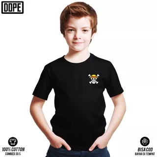 Kaos Anak Laki-Laki Perempuan Anime Logo One Piece Distro Japan Baju Manga Jepang Tshirt V8 DOPE KIDS