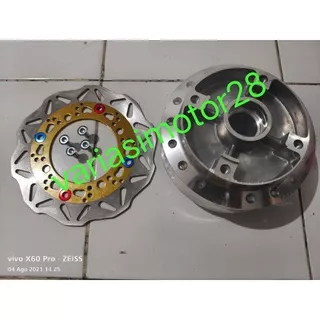 Tromol belakang ninja 150 r rr chrome polish bonus piringan disk / tromol belakang ninja r rr