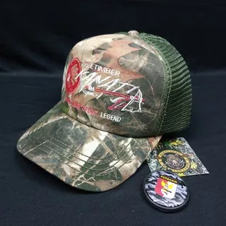 TOPI CAMO ARMY - BASEBALL CAP - TOPI BERBURU HUNTING - Realtree Xtra Green Orange