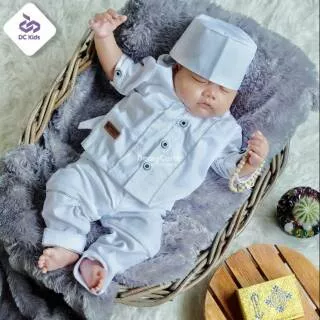 BAJU KOKO BAYI / BAJU KOKO AKIKAH / BAJU KOKO ANAK BAYI WARNA PUTIH /BAJU KOKO AQIQAH DEARY CASTLE