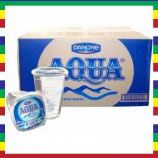 AQUA GELAS 1 KARTON | Air Mineral Aqua Gelas Air Minum Aqua Gelas Murah
