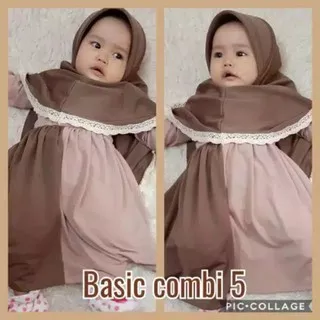 Annisa Syari / Gamis Bayi Murah / Baju Muslim Bayi Perempuan Usia 6-12 Bulan