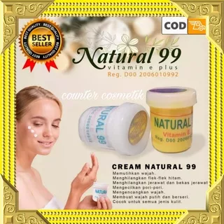 Natural 99 Cream Racikan Pencerah Wajah Vit.E Original - Pagi Dan Malam