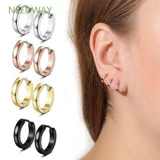 NEEDWAY Fashion Hoop Earrings Gold color Ear Clip Earrings Women Circle Gift Mini Men Girls Small Hoop/Multicolor