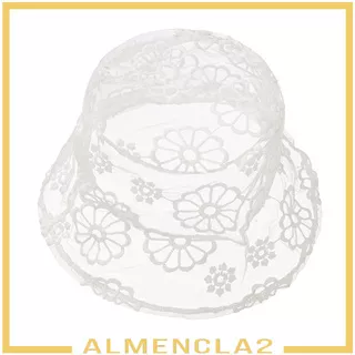 [ALMENCLA2]Lace Bucket Cap Women Flower Sun Hats Summer Mesh Fishermen Hat