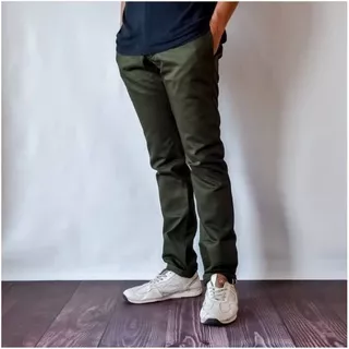 CELANA Chino Panjang Pria Kantor KERJAHARIAN Santai Casual Formal Hitam Abu Army Cream Mocca Size 27-36 Army Chinos Pants Slim Fit Cowok Keren Navy Celana Cino Black Green