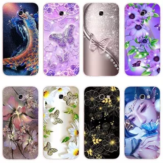 Samsung Galaxy J4 PLUS 2018 J5 prime j5 pro j5 2015 Soft Silicone TPU Casing phone Cases Cover Flower Peacock