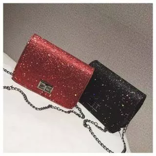 TAS SELEMPANG / SHOULDER BAG MINI WANITA GLITTER MANIK-MANIK IMPORT MURAH