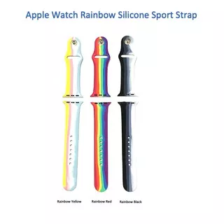 Apple Watch 38MM / 40MM / 41MM / 42MM / 44MM / 45MM Rainbow Silicone Sport Strap Band