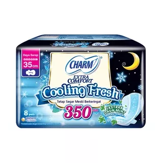 CHARM Extra Comfort Cooling Fresh Night Pembalut Wanita 35 cm 8 pcs