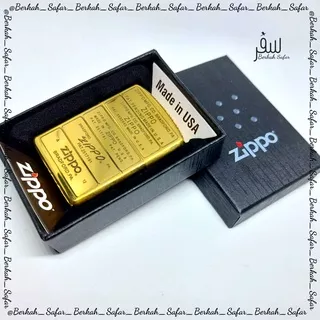 Korek Zippo Gold Emas Grafir Bradford Zippo 2 Sisi High Premium Original Limited - Free Box