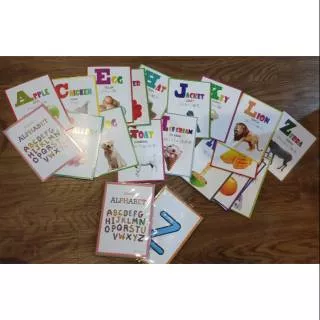 My Flashcards 3 bahasa / Flash Card Alphabets huruf Kartu Pintar Mainan Edukasi Flashcard montessori
