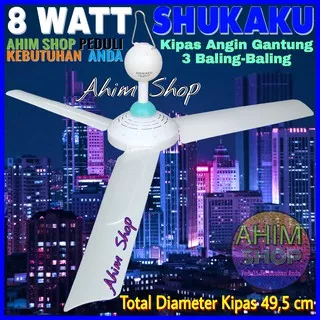 Shukaku Mini Fan 8 Watt Kipas Angin Gantung Baling-Baling Adem SKU 3008 – Putih