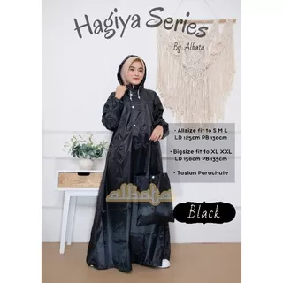 Jas Hujan Gamis Muslimah Hagiya By Albata Mantel Syari Premium Jumbo Bigsize Raincoat Waterproof