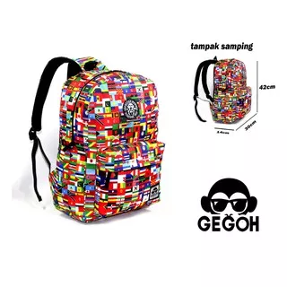 Tas ransel bendera/tas/tas ransel/tas ransel motif print/Tas ransel anak/tas ransel keren/tas ransel