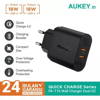 Aukey PA-T16 Charger 2 Ports 36W QC 3.0 - 500076