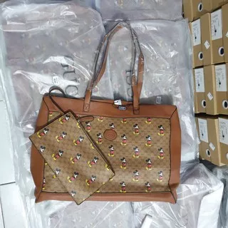 Guci Disney Mickey Mouse Shopper Tote Bag / tas besar motif mickey 2in1