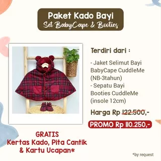 Cuddle Me Paket Kado Lahiran Set Jaket Sepatu Prewalker BabyCape Booties Baby Cape Booties Cuddle Me