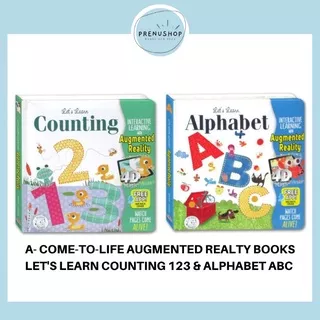 A-Come-to-Life Augmented Realty Board Book Let`s Learn Counting 123 & Alphabet ABC / Little Hippo