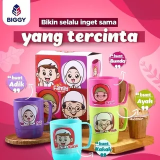 [GELAS MUG FAMILY] Gelas Set Anak Family Mug 4 Pcs Grosir Mug Family Set Gelas Biggy Set Cangkir Set Couple