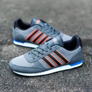 SEPATU PRIA/SEPATU WANITA/SNEAKERS PRIA/SNEAKERS WANITA/SEPATU SNEAKERS/SNEAKERS ORIGINAL/SEPATU ORIGINAL/SEPATU ADIDAS/ADIDAS ORIGNAL/SEPATU RUNNING/ADIDAS NEO CITY RACER GREY BLACK ORANGE