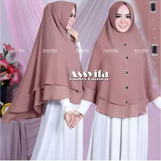 AQILA JILBAB/ Khimar Jumbo Asifa Ceruty 2layer/Khimar Jumbo