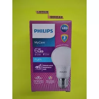 Promo lampu philips led 6 watt bohlam 6watt philip putih 6 w bulb 6w white mycare CDL my care