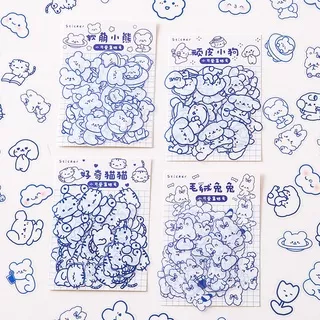 40 Pcs Cute Cartoon Waterproof PET Stickers Simple Journal Deco DIY Stickers