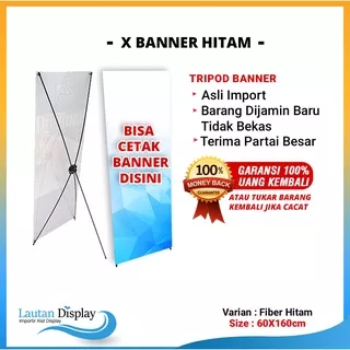 X  Banner 60 cm x 160 cm Murah (kerangka X Banner Saja) warna Hitam / putih