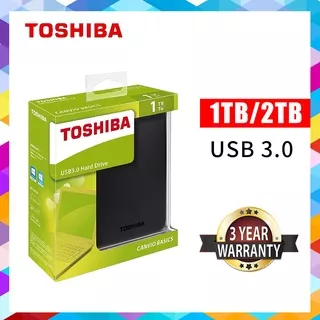 Toshiba Canvio Basic 1TB/2TB - Harddisk Eksternal Toshiba 1TB 2.5 inch Hitam