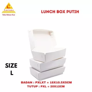 Lunch Box Paper PUTIH (M/L), Lunch Box , Paper Lunch Box, Lunch Box Kertas, Kemasan Ayam Geprek