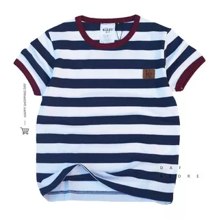 Baju Kaos Salur Anak Laki-Laki Premium Distro Cotton 30s Usia 1-12 Tahun - Salur Navy - Daf Store