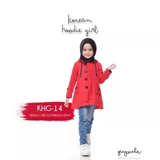 Blazer Anak Perempuan Jaket Anak Cewek Merah Hitam KKG 14