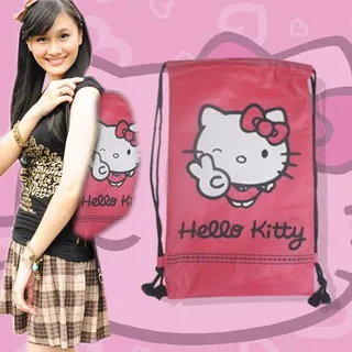 Tas Hello Kitty Ransel Serut Grosir Murah Unik Lucu Serbaguna Sekolah Souvenir Hadiah Kado Pesta