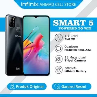 Hp Infinix Smart 5 Ram [3/64GB] 5000 mAh Garansi Resmi 1 Tahun