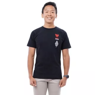 Tiento Tshirt Baju Kaos Kasual Olahraga T-Shirt Casual Sport Indonesia Wayang Garuda Hitam