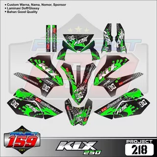 Sticker Decal KLX 250 - Project 218 Dirty Green Supermoto