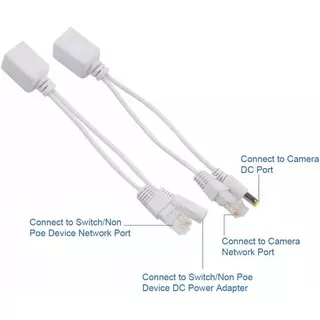Kabel Poe Splitter Injector sepasang / Splitter Male / Injector Female Router Modem Wireless CCTV