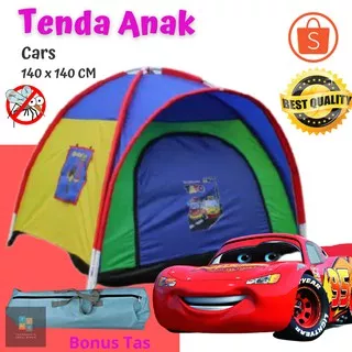 Tenda Anak Karakter Cars Ukuran 140 x 140 cm - Tenda Anak Camping - Tenda Anak Murah Parasut