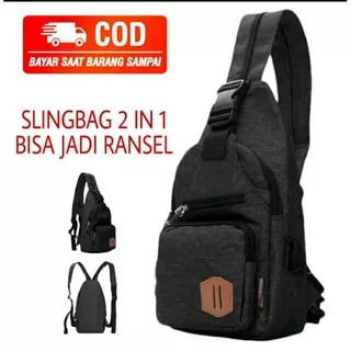 Tas Slempang Pria 2 fungsi 2 in 1 Polo Winner / Slempang Pria / Slingbag Pria / Tas Sling Bag Pria